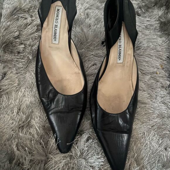 Manolo Blahnik Caroline Slingback Pumps cute designer shoes pointy toe heels - Picture 2 of 6